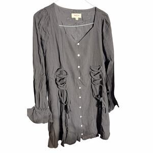 Peach Love California Black Dress Size Small NWT Muslin Gauze Boho